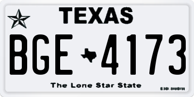 TX license plate BGE4173