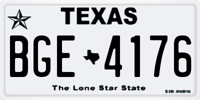 TX license plate BGE4176