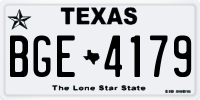 TX license plate BGE4179