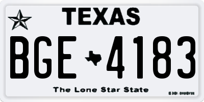 TX license plate BGE4183