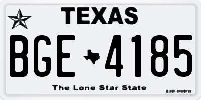 TX license plate BGE4185