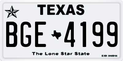 TX license plate BGE4199