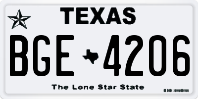 TX license plate BGE4206