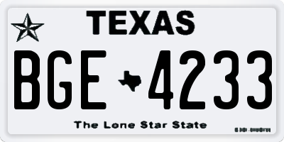 TX license plate BGE4233