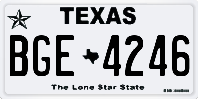 TX license plate BGE4246
