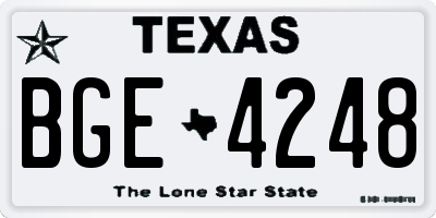 TX license plate BGE4248