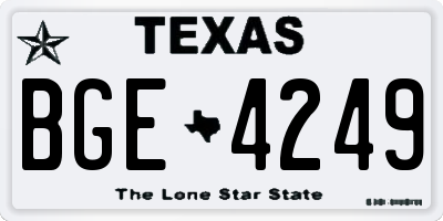 TX license plate BGE4249