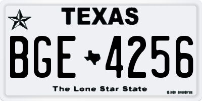 TX license plate BGE4256