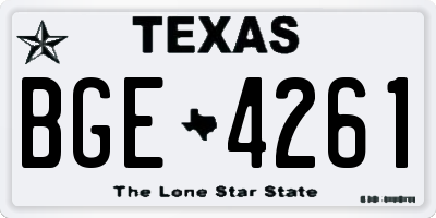 TX license plate BGE4261