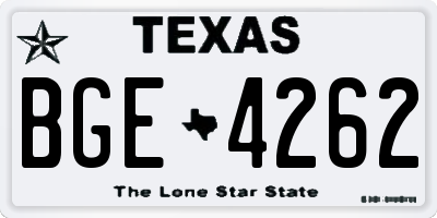 TX license plate BGE4262
