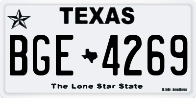 TX license plate BGE4269
