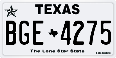 TX license plate BGE4275
