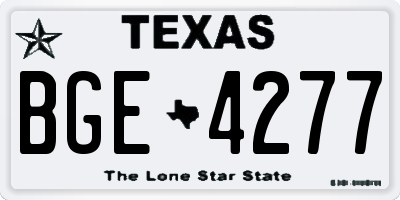 TX license plate BGE4277