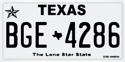 TX license plate BGE4286