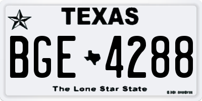 TX license plate BGE4288