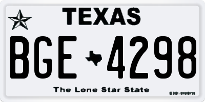 TX license plate BGE4298