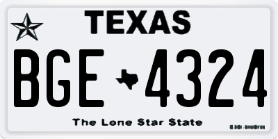 TX license plate BGE4324