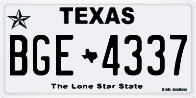 TX license plate BGE4337
