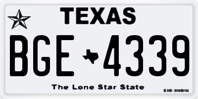 TX license plate BGE4339