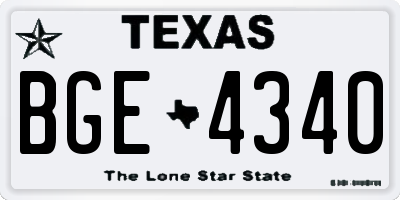 TX license plate BGE4340