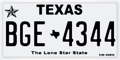 TX license plate BGE4344