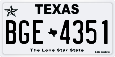 TX license plate BGE4351