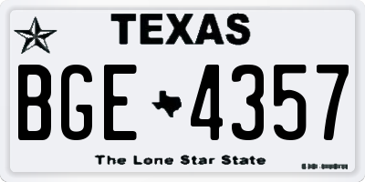 TX license plate BGE4357