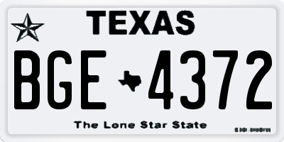 TX license plate BGE4372
