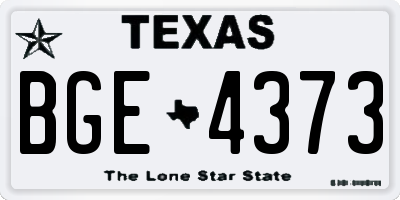 TX license plate BGE4373