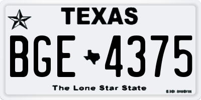 TX license plate BGE4375