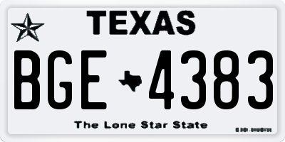 TX license plate BGE4383