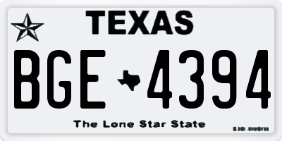 TX license plate BGE4394
