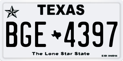 TX license plate BGE4397