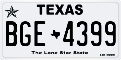 TX license plate BGE4399