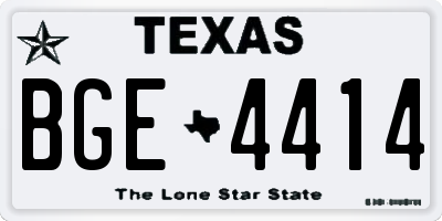 TX license plate BGE4414