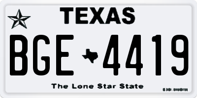 TX license plate BGE4419