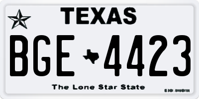 TX license plate BGE4423