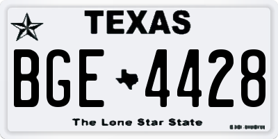 TX license plate BGE4428
