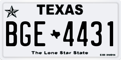 TX license plate BGE4431