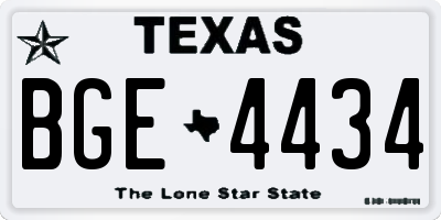 TX license plate BGE4434