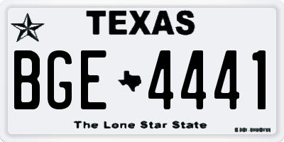 TX license plate BGE4441