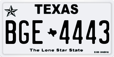 TX license plate BGE4443