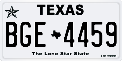 TX license plate BGE4459