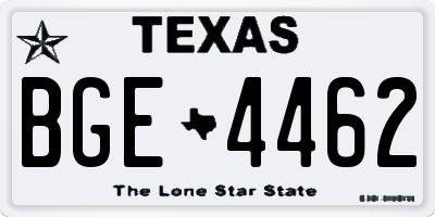 TX license plate BGE4462