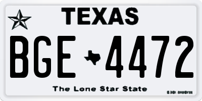 TX license plate BGE4472