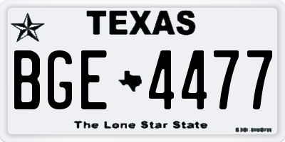 TX license plate BGE4477