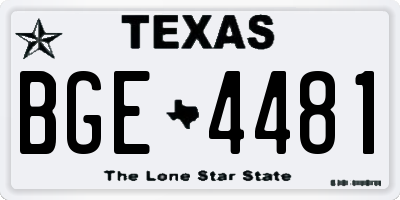 TX license plate BGE4481