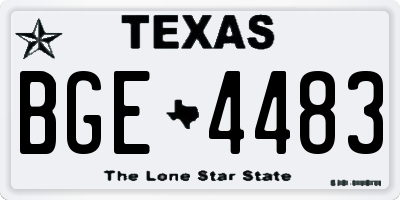 TX license plate BGE4483