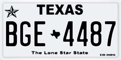 TX license plate BGE4487