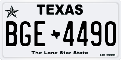 TX license plate BGE4490